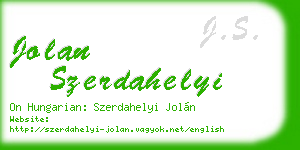 jolan szerdahelyi business card